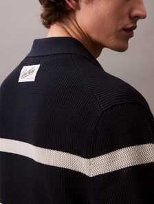 Striped Relaxed Polo, Dark Sapphire, hi-res