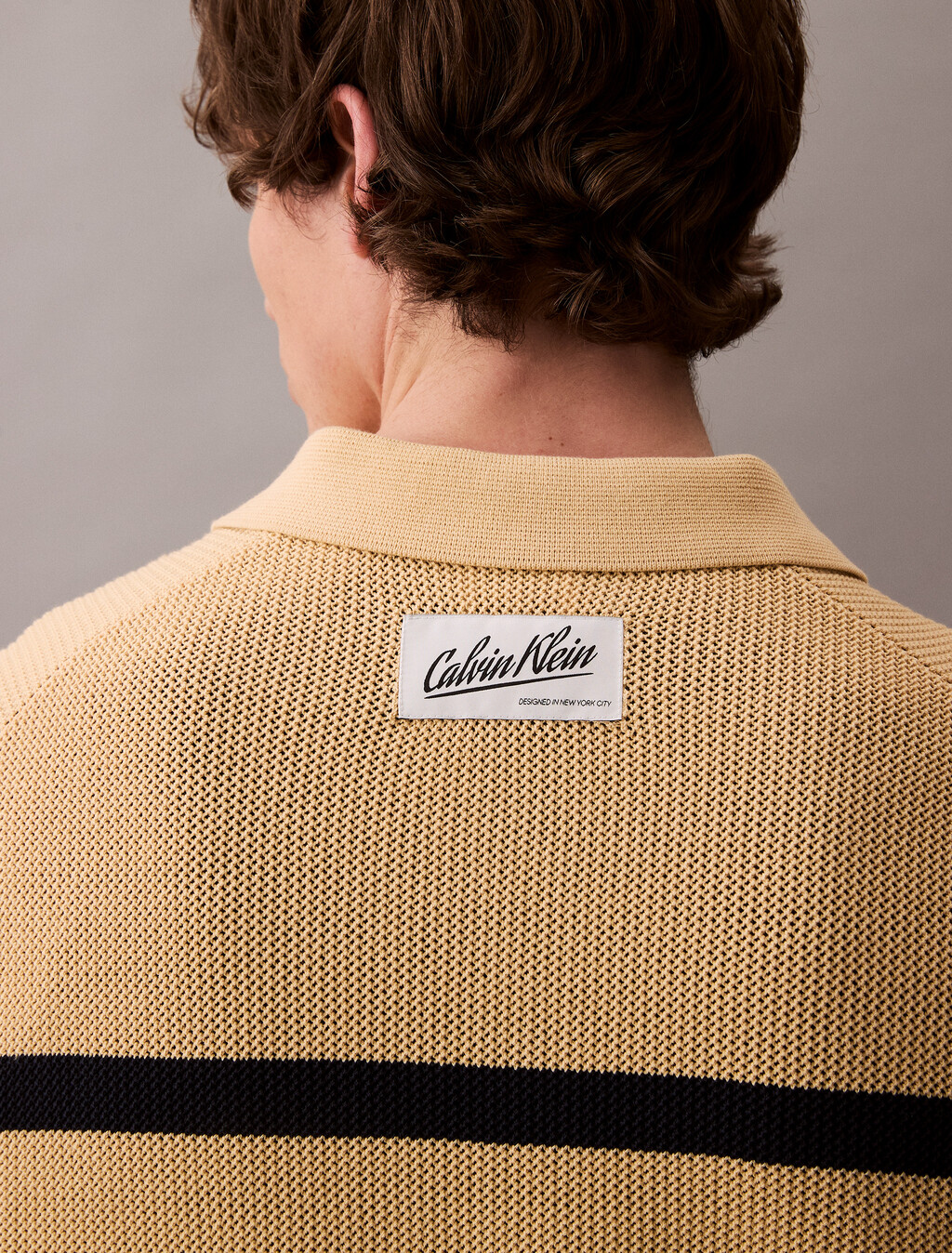 Striped Relaxed Polo, Lemon Peel, hi-res