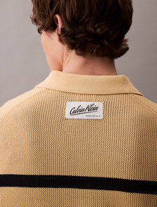 Striped Relaxed Polo, Lemon Peel, hi-res