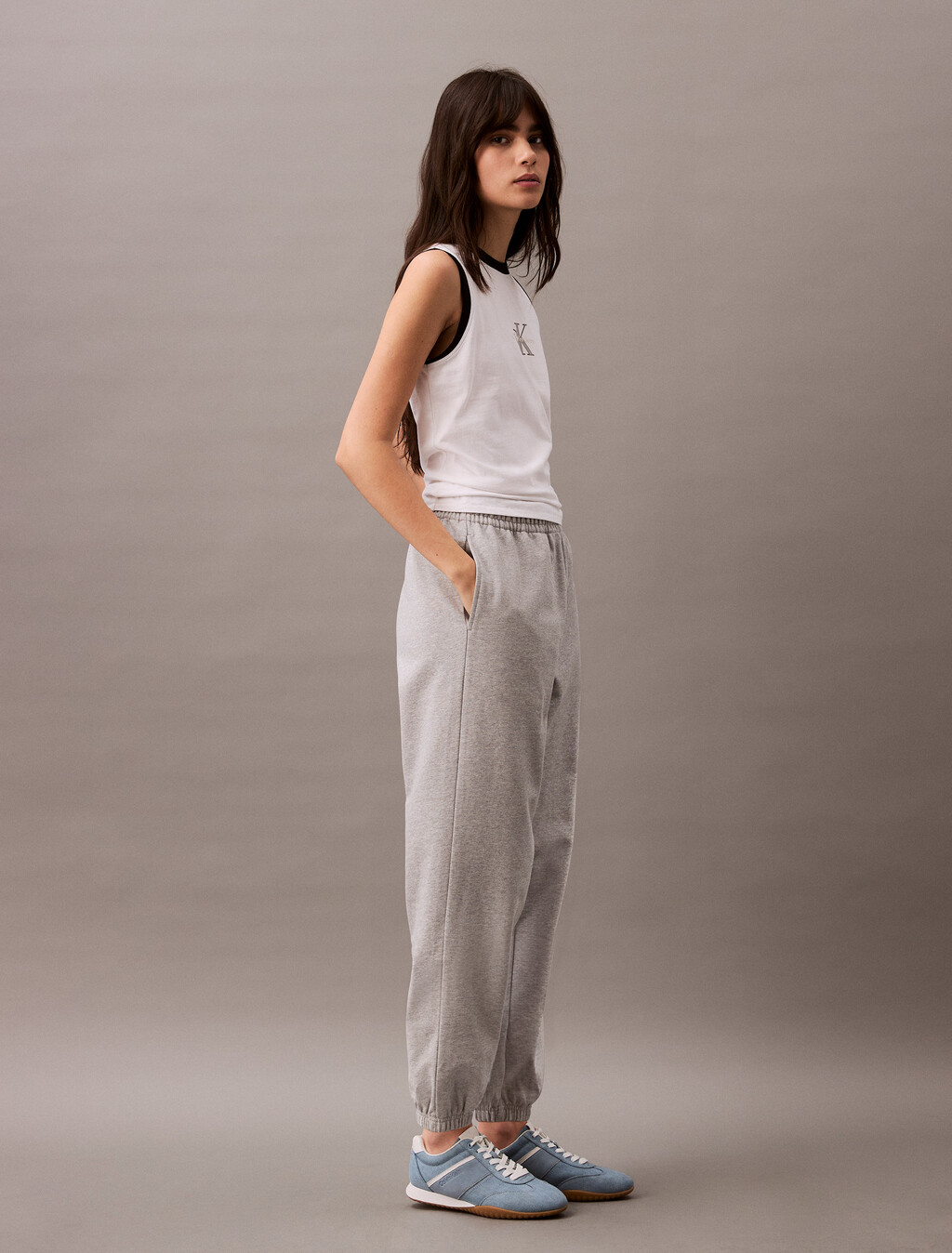 Relaxed Monogram Joggers, Heroic Grey Heather, hi-res