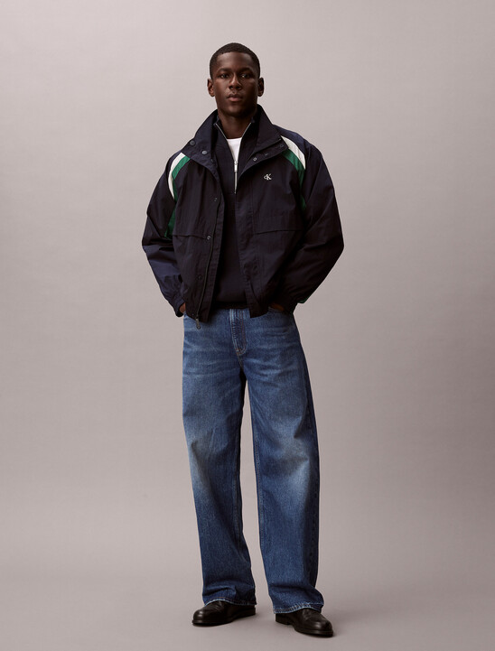 Colour Block Nylon Track Jacket