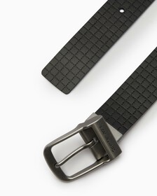 35MM ROUND PIN BUCKLE BELT, BLK/U GRID EMB, hi-res