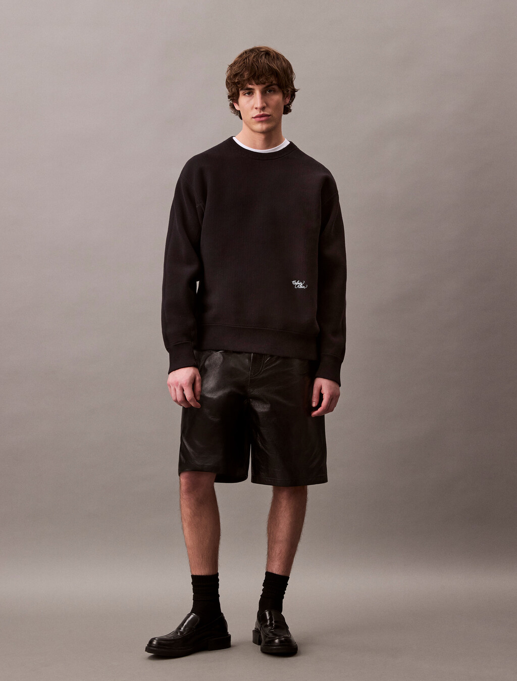 Leather Shorts, Black, hi-res