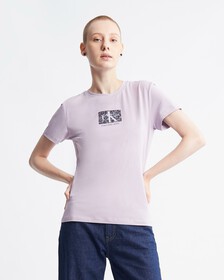 Monogram Box Print Organic Cotton Slim Tee, Lavender Aura, hi-res