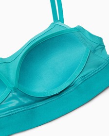 Embossed Icon Cotton Lightly Lined Bralette, Distorted Blue, hi-res