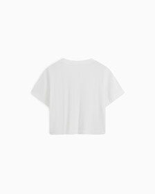 SIDE GATHER MONOGRAM TEE, Bright White, hi-res