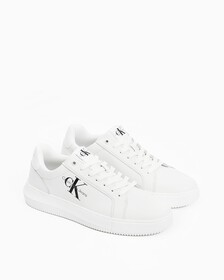 Leather Trainers, Bright White, hi-res