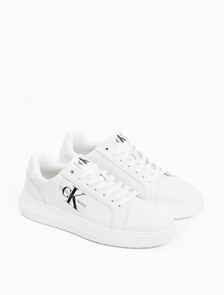 Leather Trainers, Bright White, hi-res