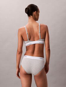 Unlined Triangle Bralette - Icon Cotton Modal, Grey Heather, hi-res