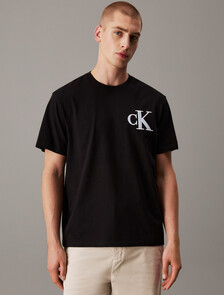 Varsity CK Badge Crewneck Tee, Black, hi-res