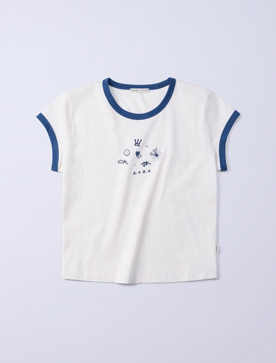 Jung Kook for Calvin Klein Icons Graphic Ringer Baby Tee