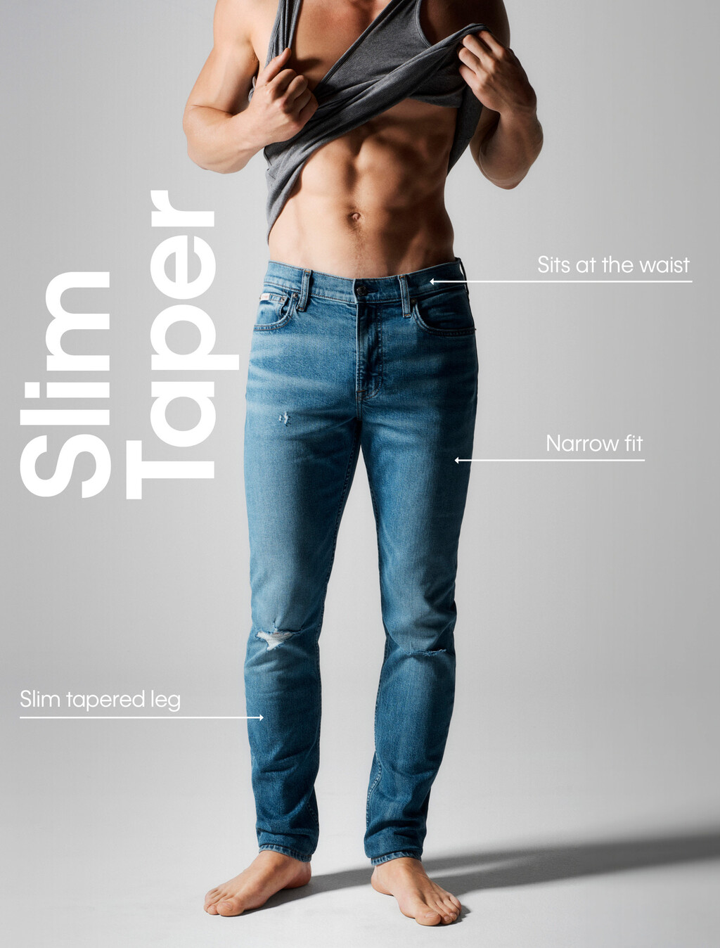 Slim Taper Sanded Jeans, SAHARA SAND, hi-res