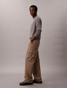 Baggy Cotton Cargo Pant, Taupe Tone, hi-res