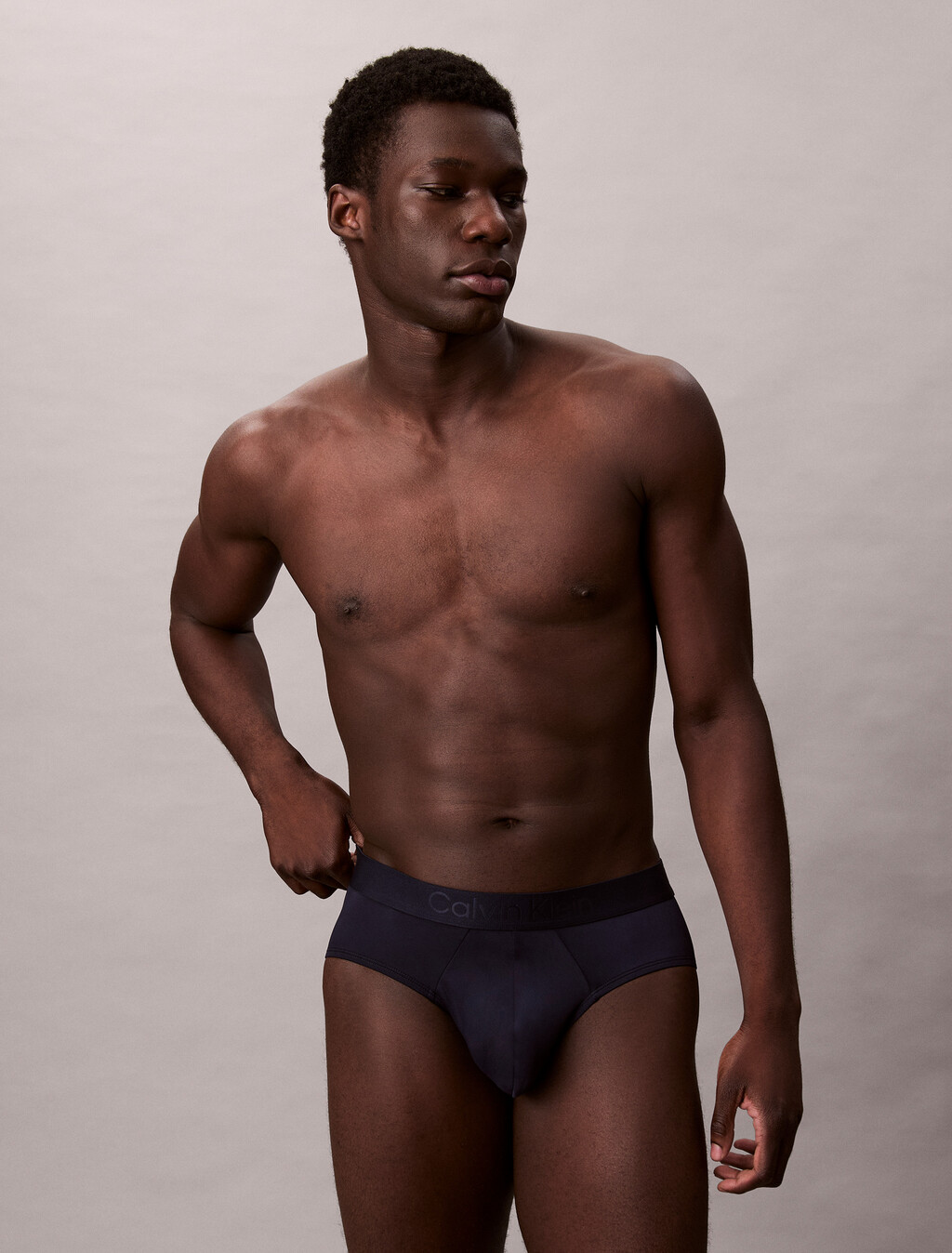 CK Black Microfiber Hip Brief, Shoreline, hi-res