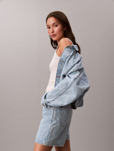 Needle punch Denim Trucker Jacket, CK TROPIC, hi-res