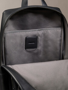 Slim Saffiano Emblem Logo Backpack, Black, hi-res