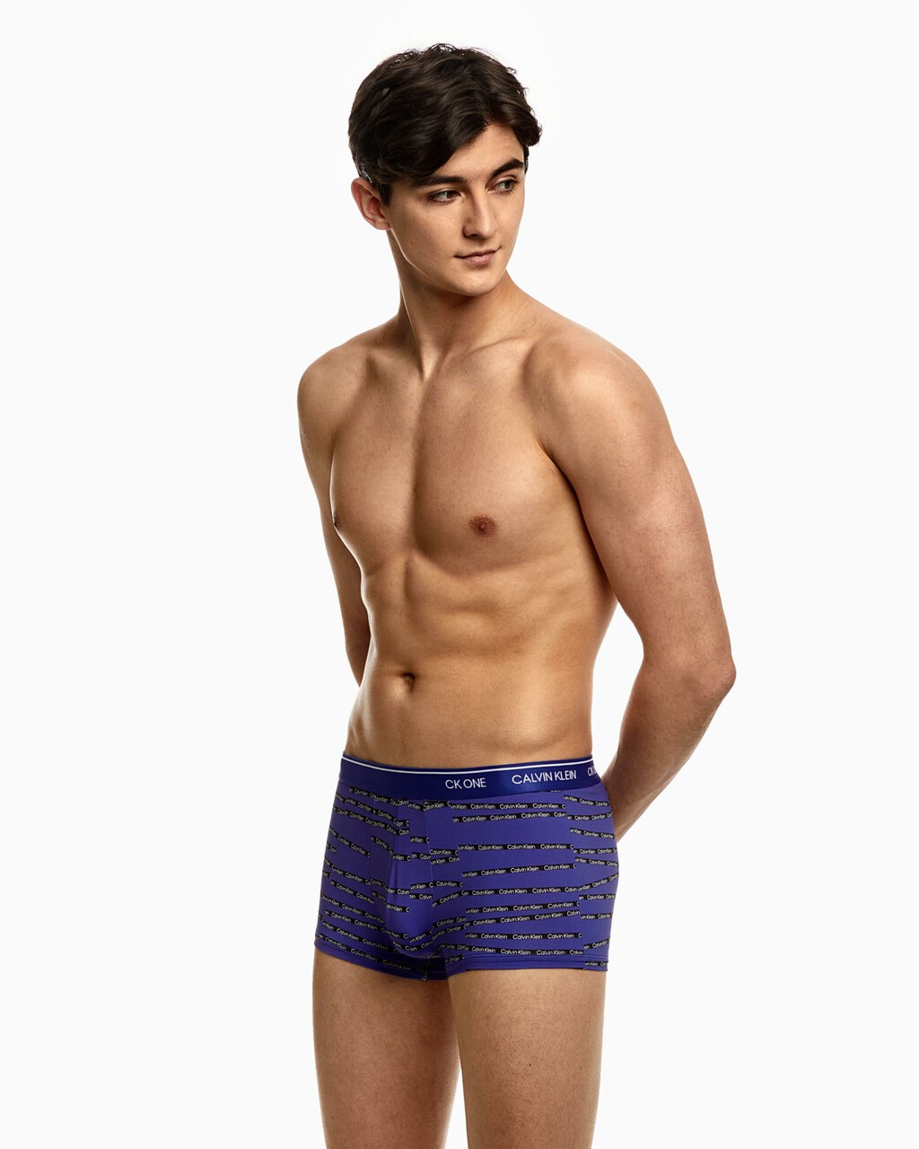 CK ONE PRINT MICRO LOW RISE TRUNKS, Staggered Stripes Logo Print+Clematis, hi-res