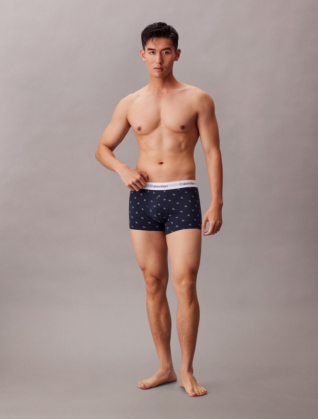 Icon Cotton Stretch Trunks 3 Pack, Misty Grey/DIAMOND LOGO SHORELINE/Punch Pink, hi-res