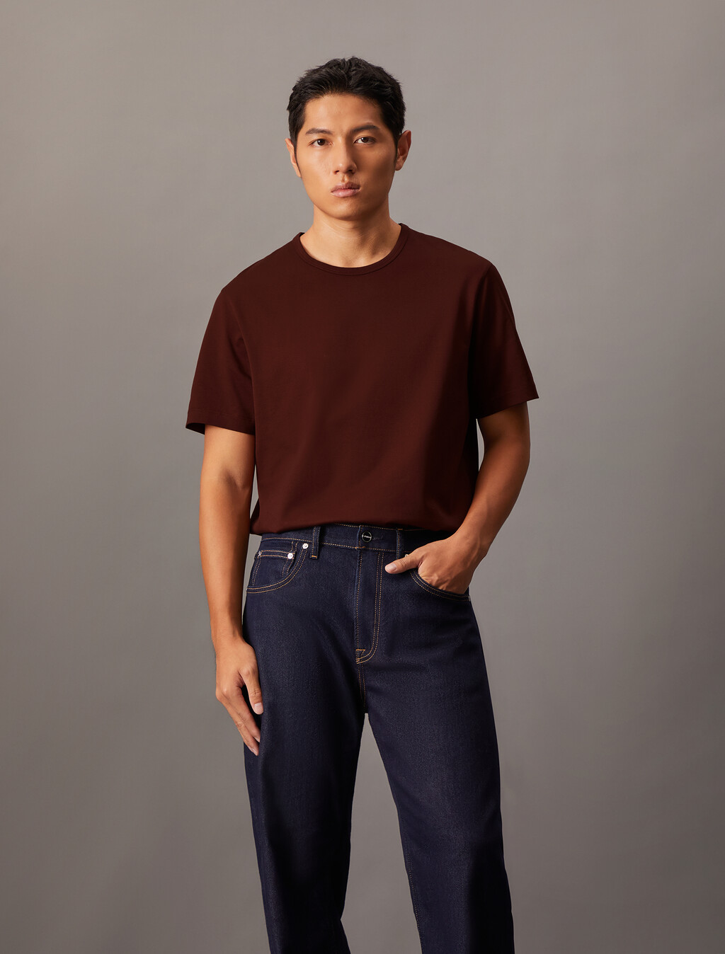 The Calvin Double Mercerized Tee, Rusted Root, hi-res