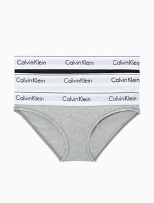 Icon Cotton 3 Pack Bikini, Black/ White/ Grey Heather (Legacy OGH), hi-res