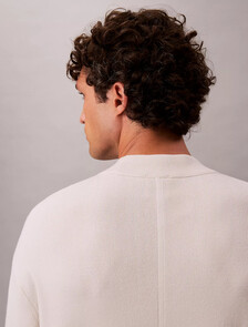 Tech Knit Boxy Mock Neck Jumper, Chalk, hi-res