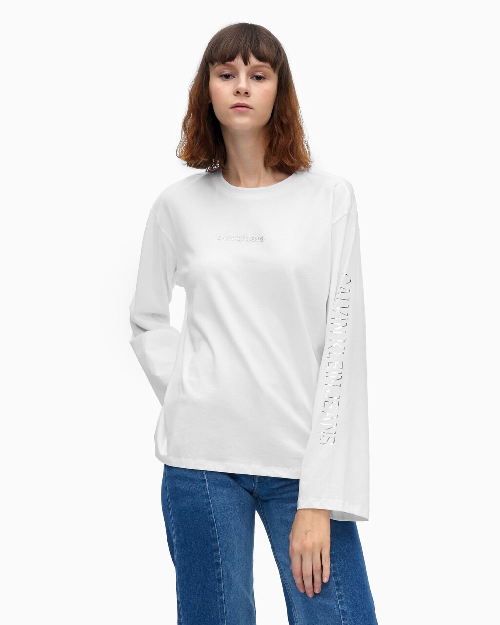 SHADOW LOGO RELAXED FIT TEE, Bright White, hi-res