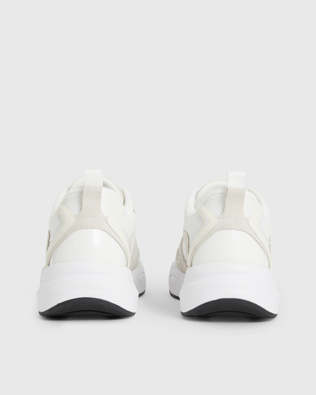 SUEDE AND MESH TRAINERS, White/Creamy White/Black, hi-res