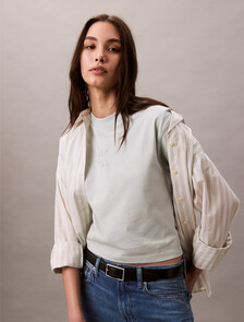 Cropped Monogram T-shirt, Smoke, hi-res