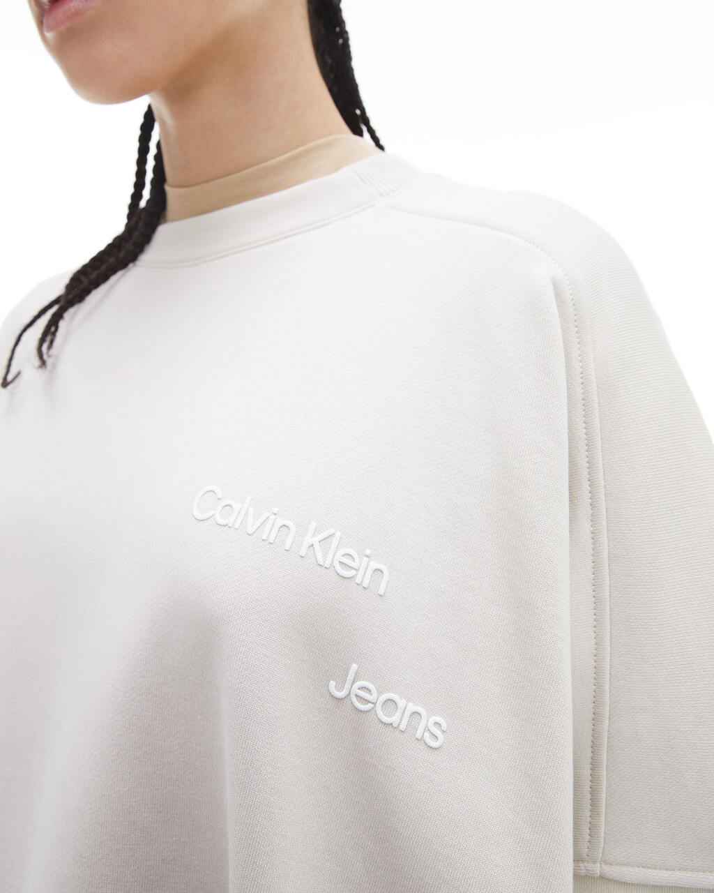GENDER FLUID DISRUPTED LOGO SWEATSHIRT, Eggshell, hi-res