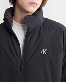 Reversible Stand Collar Puffer Jacket, Ck Black, hi-res