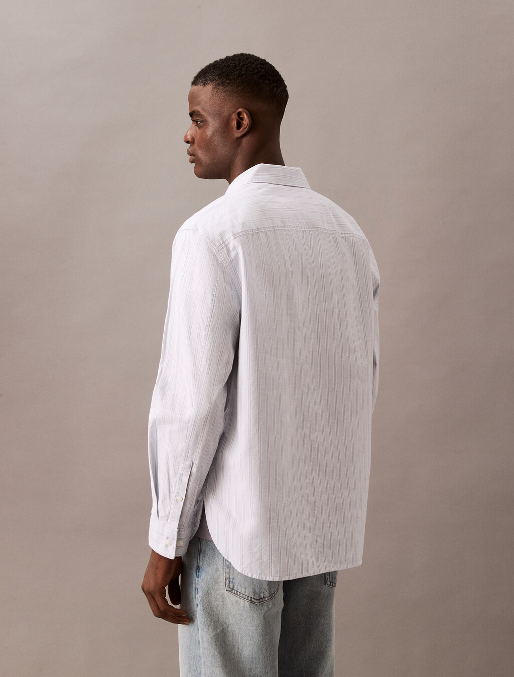 Relaxed Striped Oxford Shirt, Niagara Mist, hi-res