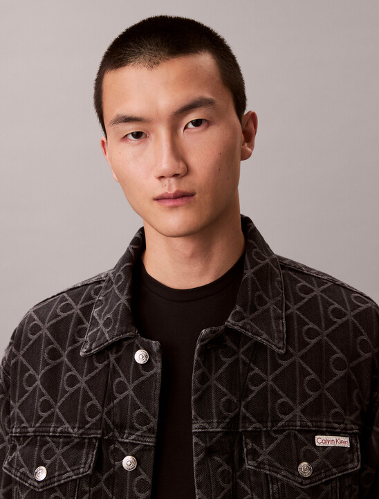 90s Signature Emblem Jacquard Denim Trucker