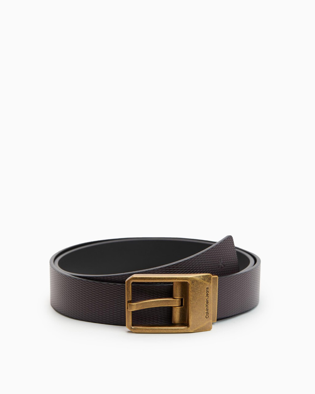 Classic Faceted Buckle Reversible Belt 3.5Cm, BITTER BRWN/BLK, hi-res