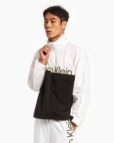 UNISEX COLOR BLOCK ANORAK, Bright White, hi-res