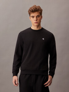 Monogram Terry Crewneck Sweatshirt, Black, hi-res