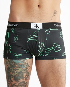 Calvin Klein 1996 Low Rise Trunks, ON THE DANCE FLOOR LOGO+BLACK, hi-res