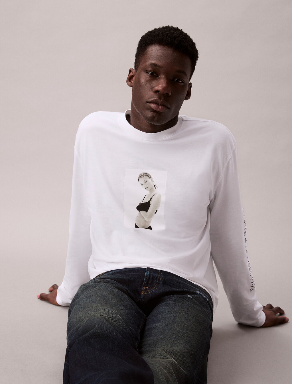 Kate Moss Graphic Relaxed T-Shirt, Brilliant White, hi-res