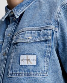 OVERSIZED SHORT SLEEVE DENIM SHIRT, Denim Light, hi-res