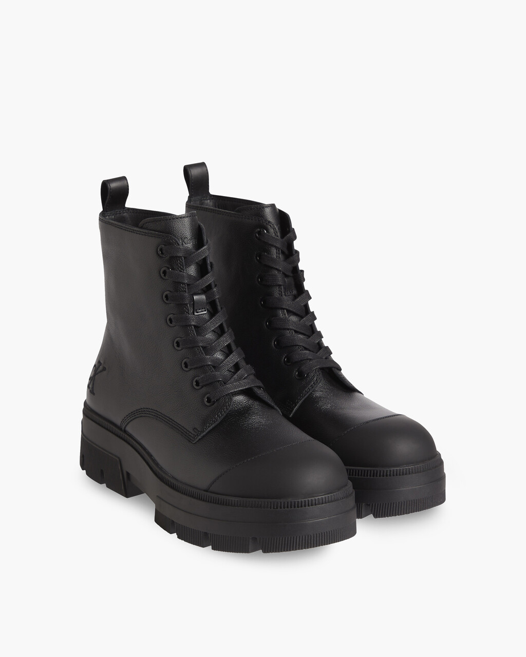 CHUNKY COMBAT LACE-UP BOOTS, Black, hi-res