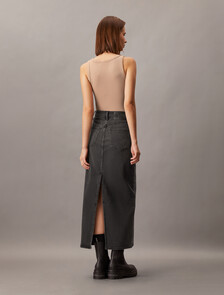 Maxi Denim Skirt, Denim Black, hi-res