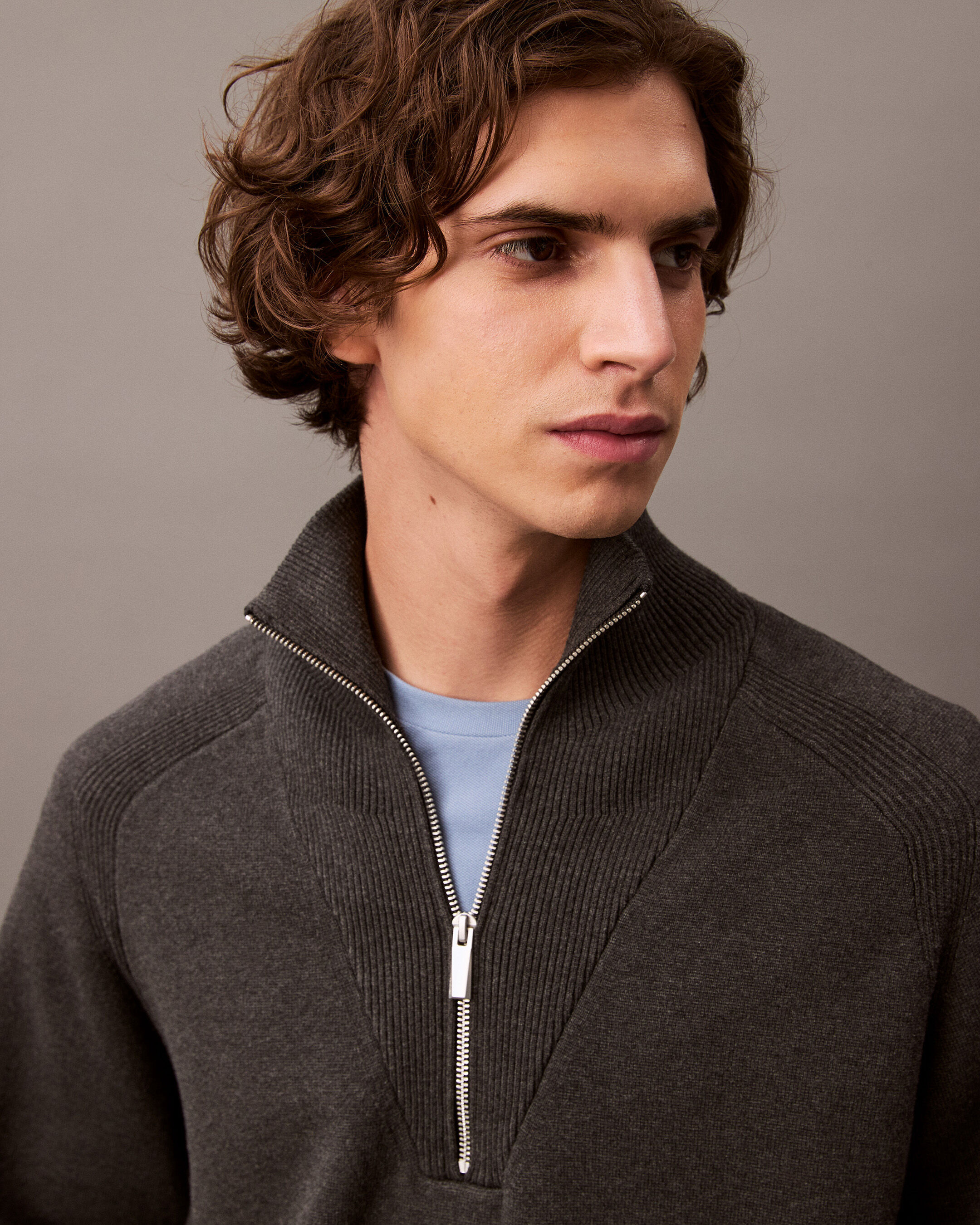 Tech Knit Quarter Zip Sweater | grey | Calvin Klein Singapore Tech Knit Quarter Zip Sweater | grey | Calvin Klein Singapore
