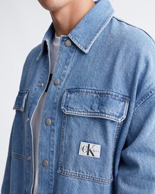 Boxy Utility Denim Shirt Jacket, LIGHT BLUE, hi-res