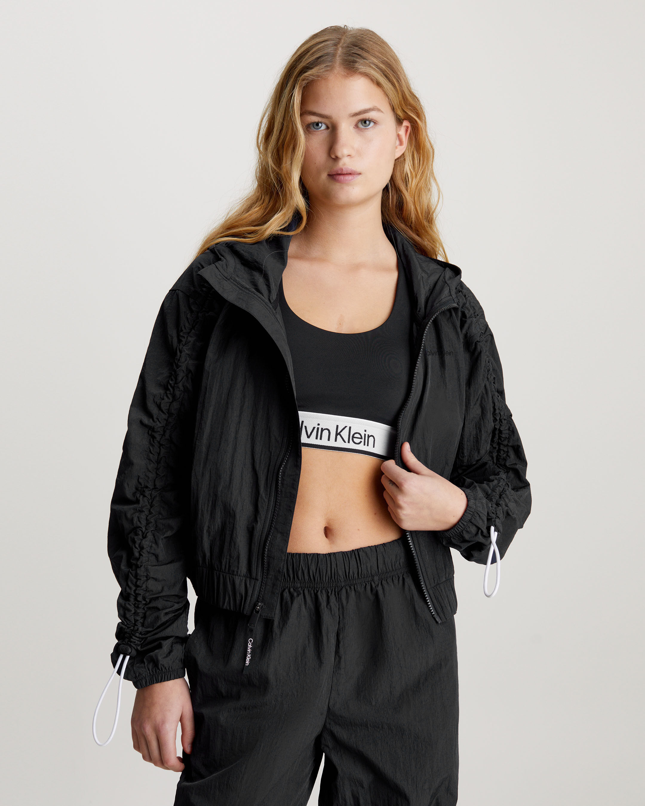 Hooded Windbreaker black Calvin Klein Singapore