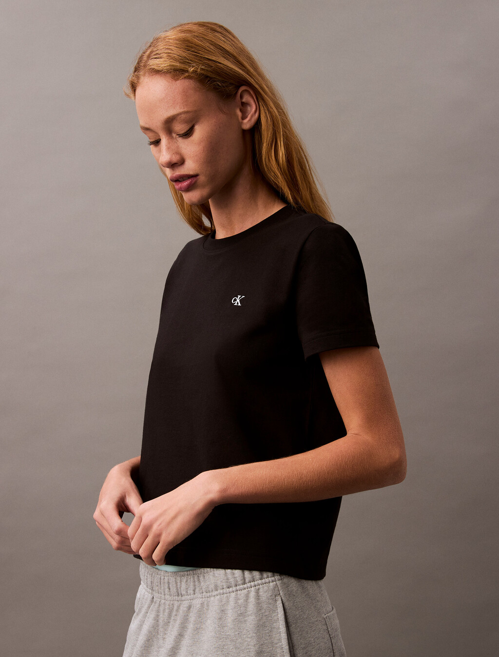 Archive Logo Crewneck Tee, Black, hi-res