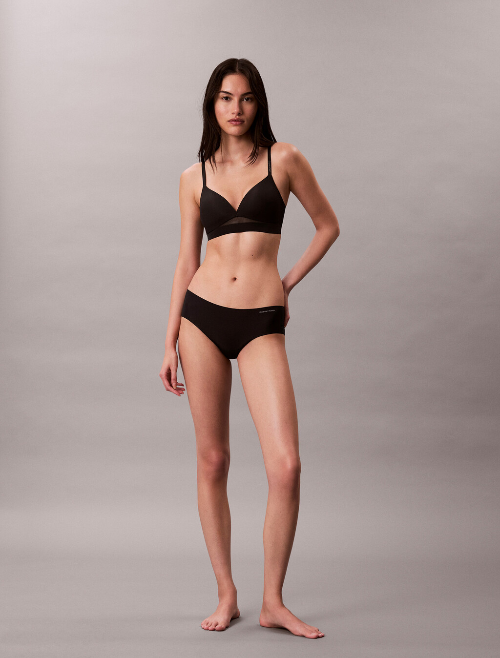 Invisibles Microfiber Mesh Lightly Lined Triangle Bra, Black, hi-res