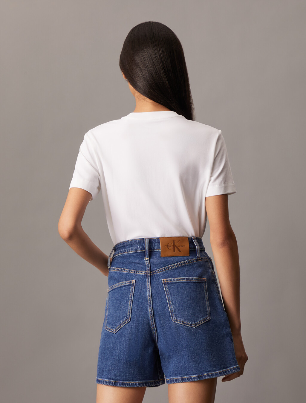 Core Monogram Embroidery Tee, Bright White, hi-res