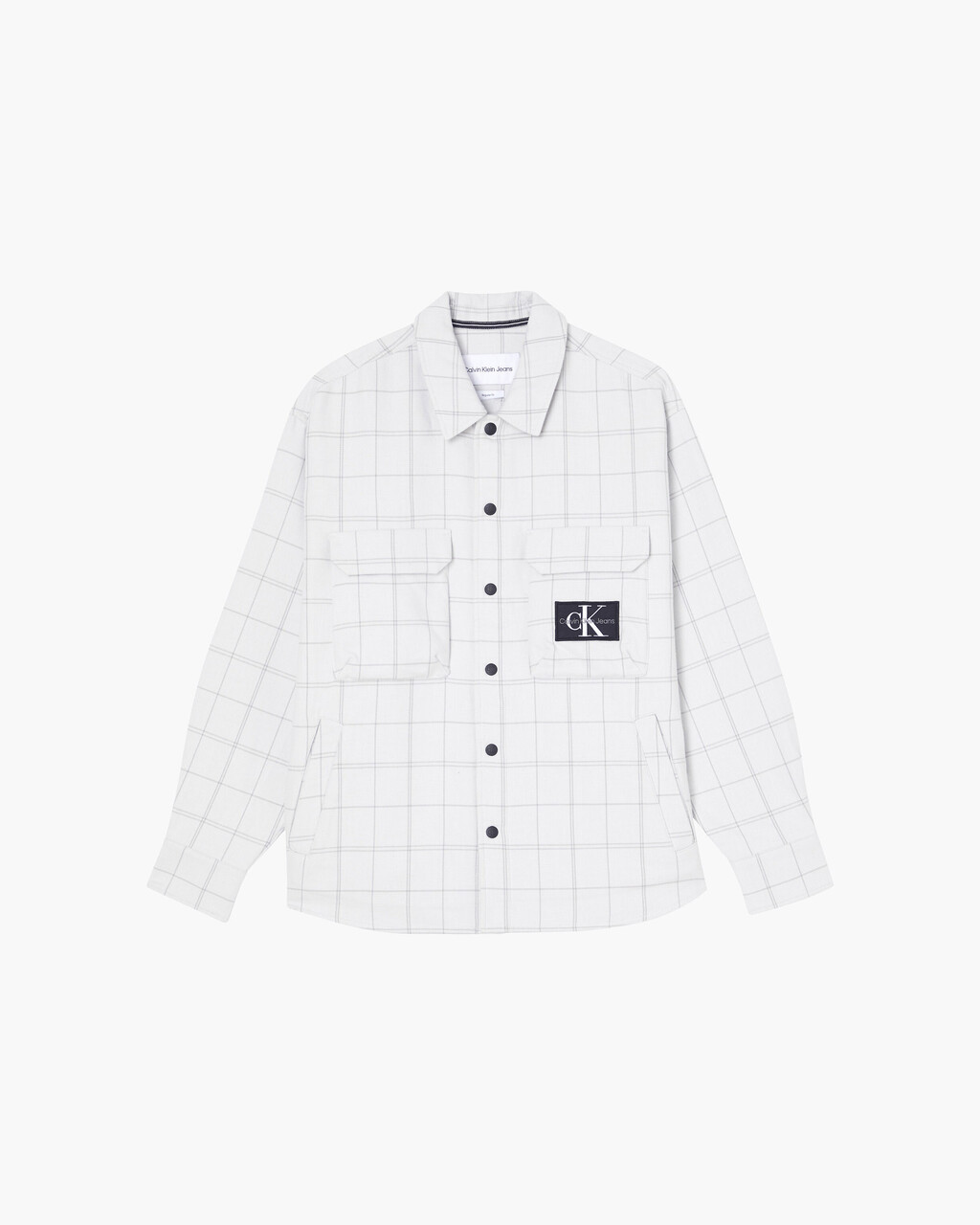 MONOGRAM BADGE SHADOW OVERSHIRT, Mercury Grey / Cirrus Grey, hi-res