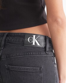 Sustainable 90s Straight Jeans, Washed Black Pleated, hi-res