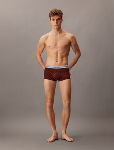 3 Pack Low Rise Trunks - Icon Cotton Stretch, Black/Seamless Emblem_Dark Berry/Adrenaline Rush, hi-res