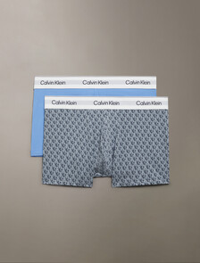 Icon Cotton Stretch Trunks 2 Pack, Glacier/ PLUSH MONOGRAM VINTAGE INDIGO, hi-res